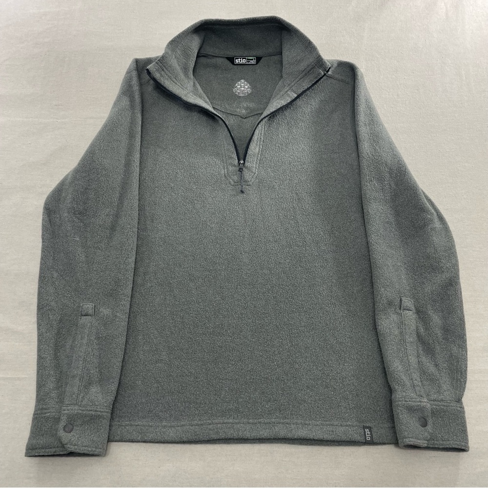 Stio Turpin Mens Sz S Gray 1/4 Zip Lightweight Run Performance Pullover Sweater